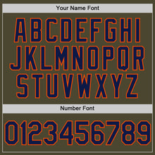 Load image into Gallery viewer, Custom Olive Navy-Orange Authentic Throwback Salute To Service Baseball Jersey