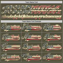 Load image into Gallery viewer, Custom Olive Vintage USA Flag Cream-Black Salute To Service Hockey Jersey