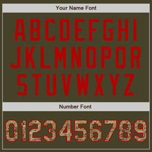 Load image into Gallery viewer, Custom Olive Camo-Red Authentic Salute To Service Baseball Jersey