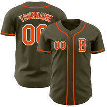 Load image into Gallery viewer, Custom Olive Orange-White Authentic Salute To Service Baseball Jersey
