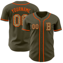 Load image into Gallery viewer, Custom Olive Camo-Orange Authentic Salute To Service Baseball Jersey