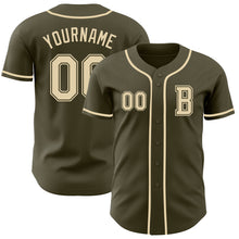 Load image into Gallery viewer, Custom Olive Cream Authentic Salute To Service Baseball Jersey