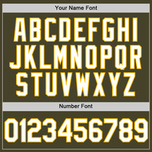 Load image into Gallery viewer, Custom Olive White-Gold Authentic Throwback Salute To Service Basketball Jersey