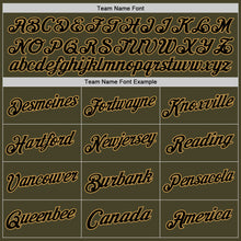 Load image into Gallery viewer, Custom Olive Black-Old Gold Authentic Throwback Salute To Service Basketball Jersey