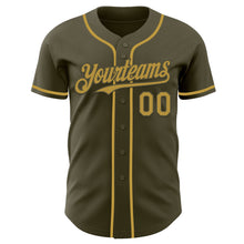 Load image into Gallery viewer, Custom Olive Old Gold Authentic Salute To Service Baseball Jersey
