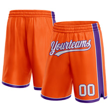 Load image into Gallery viewer, Custom Orange White-Purple Authentic Basketball Shorts