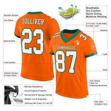 Load image into Gallery viewer, Custom Orange White-Kelly Green Mesh Authentic Football Jersey