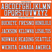 Load image into Gallery viewer, Custom Orange White-Navy Mesh Authentic Football Jersey
