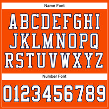 Load image into Gallery viewer, Custom Orange White-Navy Mesh Authentic Football Jersey