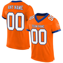 Load image into Gallery viewer, Custom Orange White-Royal Mesh Authentic Football Jersey