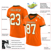 Load image into Gallery viewer, Custom Orange Cream-Olive Mesh Authentic Football Jersey
