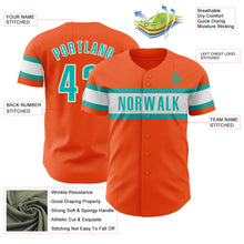 Load image into Gallery viewer, Custom Orange Aqua-White Authentic Baseball Jersey