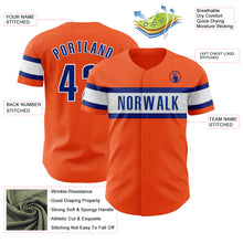 Load image into Gallery viewer, Custom Orange Royal-White Authentic Baseball Jersey