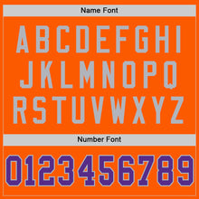 Load image into Gallery viewer, Custom Orange Purple-Gray Mesh Authentic Throwback Football Jersey