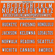 Load image into Gallery viewer, Custom Orange Navy-White Mesh Authentic Throwback Football Jersey