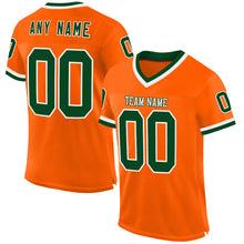 Load image into Gallery viewer, Custom Orange Green-White Mesh Authentic Throwback Football Jersey