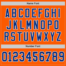 Load image into Gallery viewer, Custom Orange Royal-White Mesh Authentic Throwback Football Jersey
