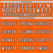 Load image into Gallery viewer, Custom Orange White-Black Mesh Authentic Throwback Football Jersey