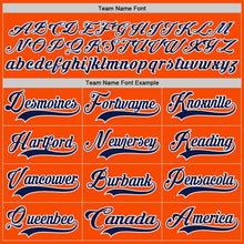 Load image into Gallery viewer, Custom Orange Navy-White Hockey Lace Neck Jersey