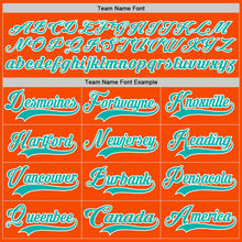 Load image into Gallery viewer, Custom Orange Aqua-White Hockey Lace Neck Jersey