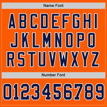 Load image into Gallery viewer, Custom Orange Navy-White Mesh Authentic Throwback Football Jersey