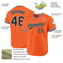 Load image into Gallery viewer, Custom Orange Black-Gray Authentic Throwback Baseball Jersey