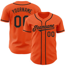 Load image into Gallery viewer, Custom Orange Black Authentic Baseball Jersey