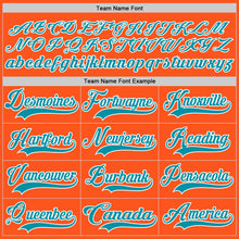 Load image into Gallery viewer, Custom Orange Teal-White Hockey Jersey