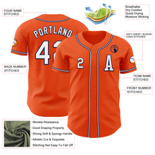 Load image into Gallery viewer, Custom Orange White-Navy Authentic Baseball Jersey