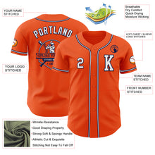 Load image into Gallery viewer, Custom Orange White-Navy Authentic Baseball Jersey