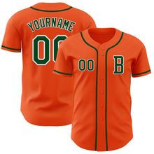 Load image into Gallery viewer, Custom Orange Green-White Authentic Baseball Jersey