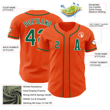 Load image into Gallery viewer, Custom Orange Kelly Green-White Authentic Baseball Jersey