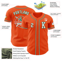 Load image into Gallery viewer, Custom Orange White-Kelly Green Authentic Baseball Jersey