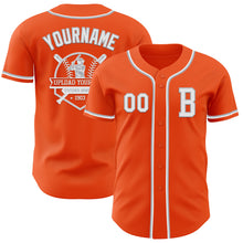 Load image into Gallery viewer, Custom Orange White-Gray Authentic Baseball Jersey