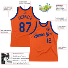Load image into Gallery viewer, Custom Orange Royal Authentic Throwback Basketball Jersey