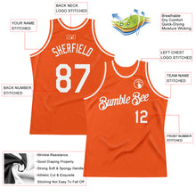 Load image into Gallery viewer, Custom Orange White Authentic Throwback Basketball Jersey