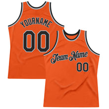 Load image into Gallery viewer, Custom Orange Black-Gray Authentic Throwback Basketball Jersey
