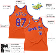 Load image into Gallery viewer, Custom Orange Purple-Gray Authentic Throwback Basketball Jersey