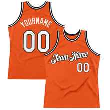 Load image into Gallery viewer, Custom Orange White-Black Authentic Throwback Basketball Jersey