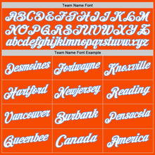 Load image into Gallery viewer, Custom Orange White-Light Blue Authentic Throwback Basketball Jersey