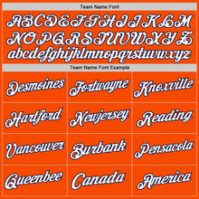 Load image into Gallery viewer, Custom Orange White-Navy Authentic Throwback Basketball Jersey