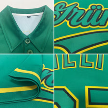 Load image into Gallery viewer, Custom Kelly Green Kelly Green Black-Old Gold Performance Vapor Golf Polo Shirt