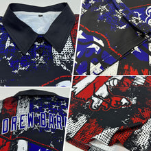 Load image into Gallery viewer, Custom Black Red-Royal 3D Eagle American Flag Performance Golf Polo Shirt