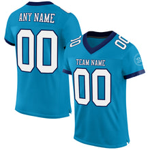 Load image into Gallery viewer, Custom Panther Blue White-Navy Mesh Authentic Football Jersey