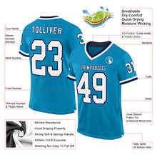 Load image into Gallery viewer, Custom Panther Blue White=Navy Mesh Authentic Throwback Football Jersey