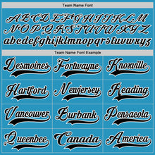 Load image into Gallery viewer, Custom Panther Blue Black-White Hockey Lace Neck Jersey