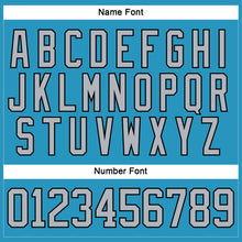 Load image into Gallery viewer, Custom Panther Blue Gray-Black Hockey Lace Neck Jersey