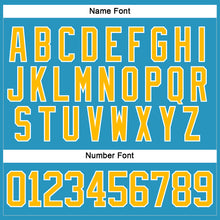 Load image into Gallery viewer, Custom Panther Blue Gold-White Hockey Lace Neck Jersey