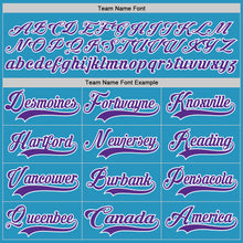 Load image into Gallery viewer, Custom Panther Blue Purple-White Hockey Lace Neck Jersey