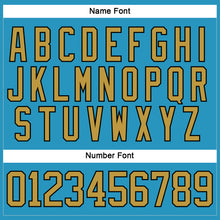 Load image into Gallery viewer, Custom Panther Blue Old Gold-Black Hockey Lace Neck Jersey